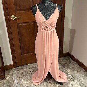 V neck, Hi-Lo long dress